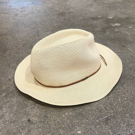 BRIXTON   WESLEY STRAW PACKABLE FEDORA