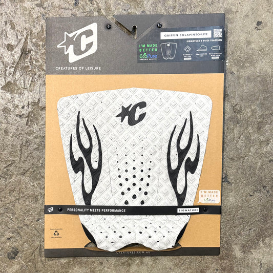 A GREY AND BLACK CREATURES OF LEISURE   GRIFFIN COLAPINTO LITE ECOPURE® FLAMES SURFBOARD TRACTION PAD