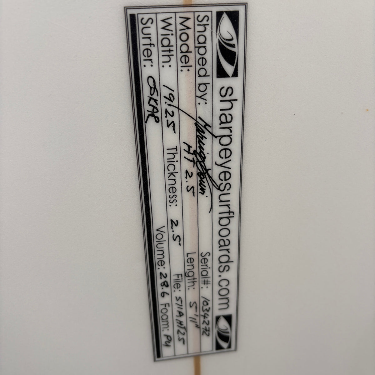 Sharp Eye HT 2.5 5'11" x 19.25 x 2.5 28.6L – Second-Hand Surfboard