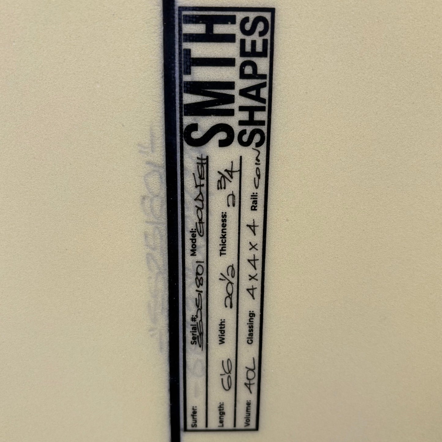 Smth Shapes Goldfish Midlength 6'6 - 20 1/2 - 2 3/4 - 40L