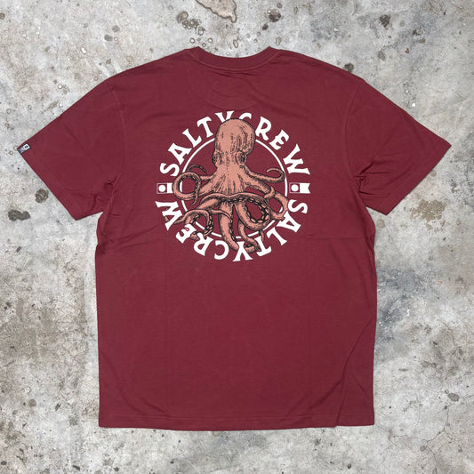 Salty Crew Tentacles Tee - Burgundy
