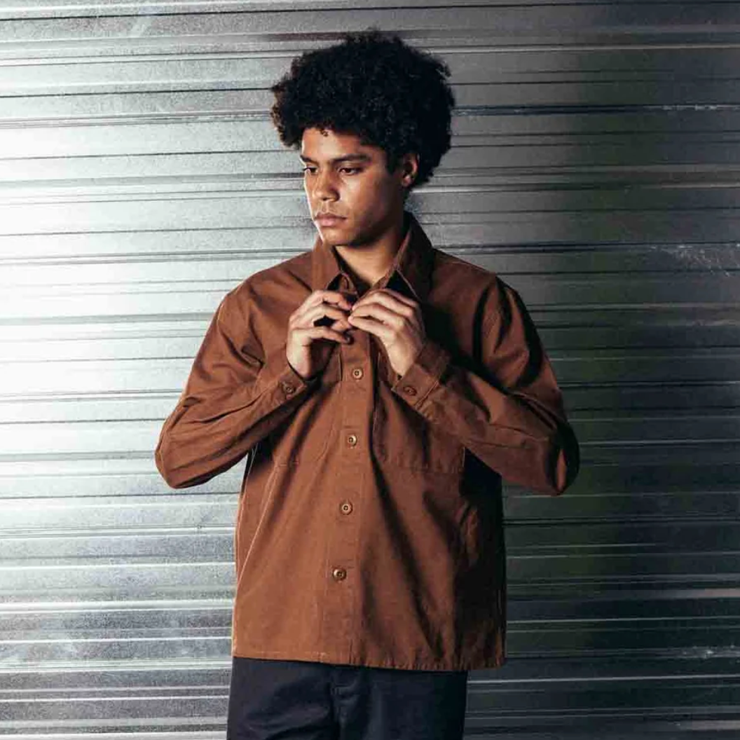 Front view of Former Legacy LS Overshirt in Copper