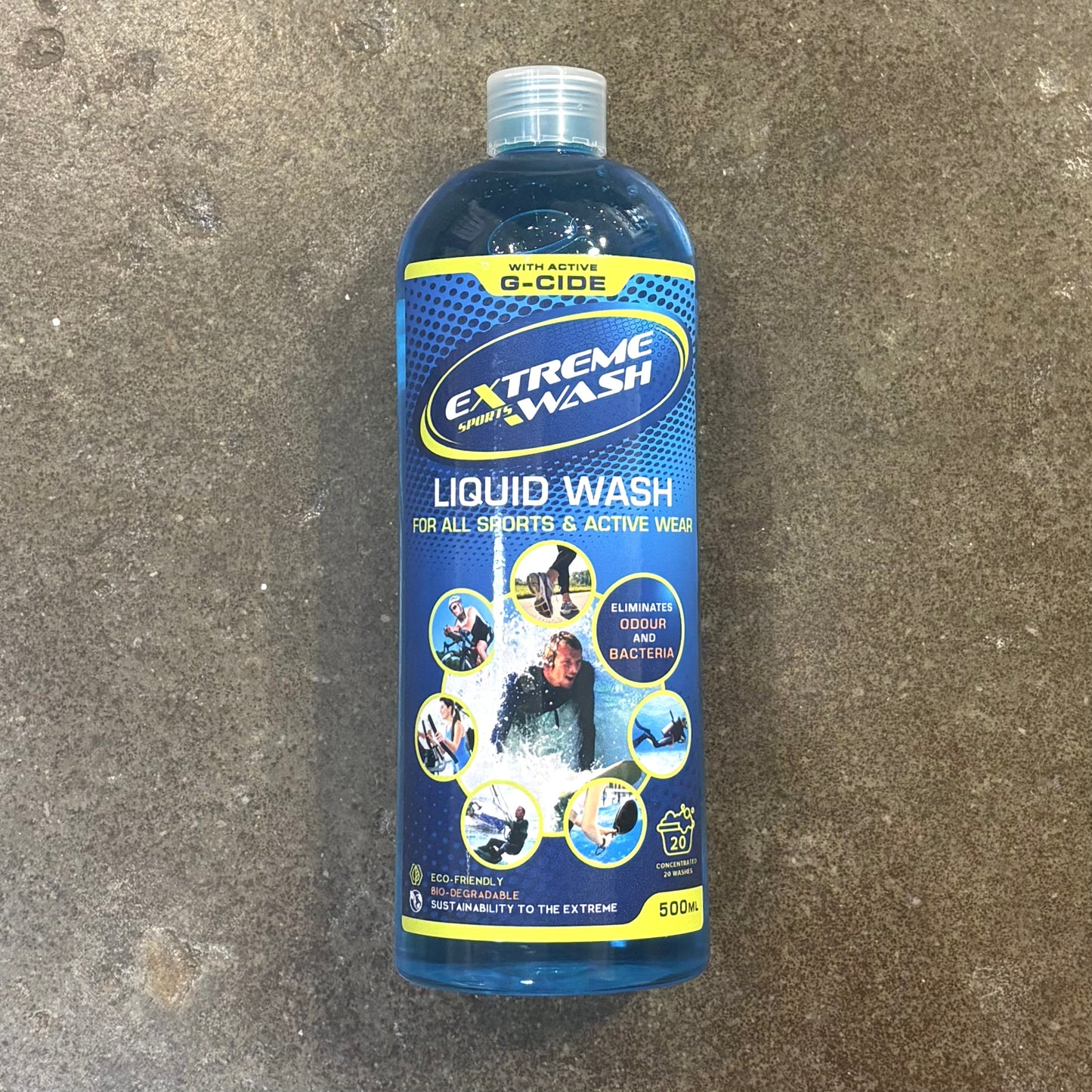 Bottle of Extreme Wash Liquid Wash on a textured surface