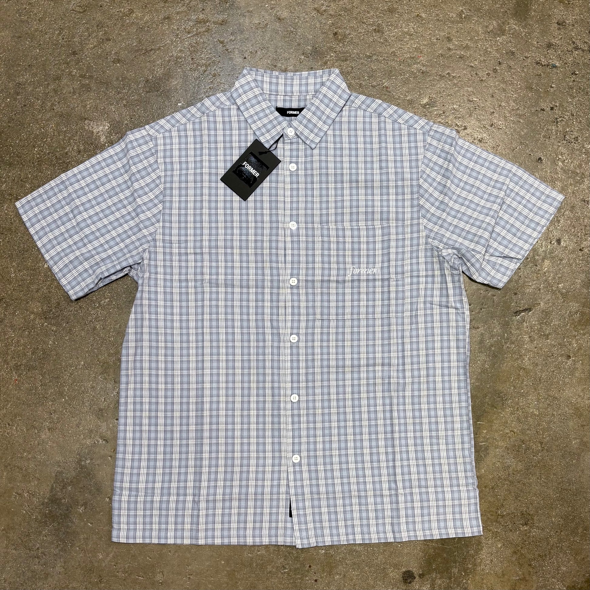 Front view of Former Merchandise Manners Check SS Shirt