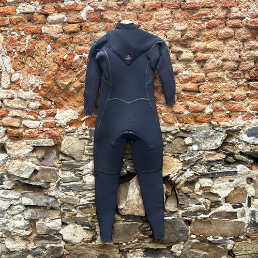 Back view of O'Neill Woman's Hyperfreak Fire 4/3+Chest Zip - Black Ladies Wetsuit