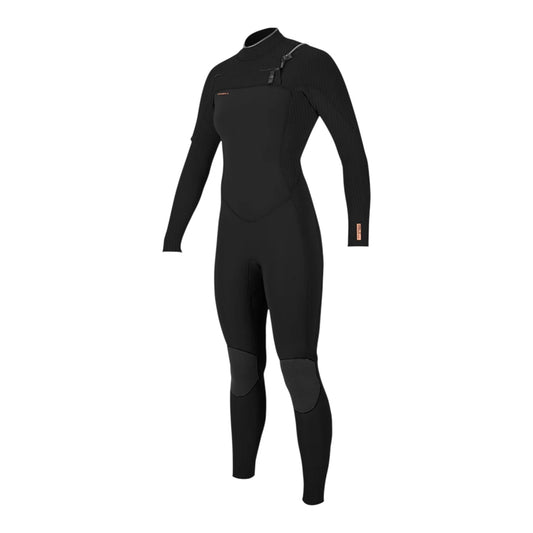 O'Neill Women's HyperFreak 4/3mm+ Chest Zip Wetsuit – Black
