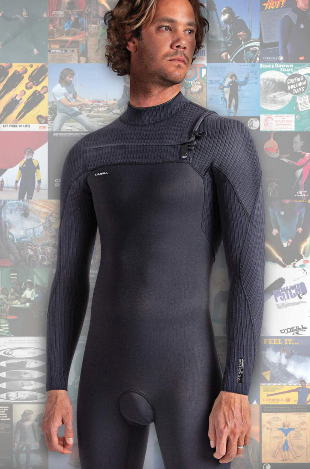 O'NEILL HYPERFREAK 4/3 MM CHEST ZIP BLACK