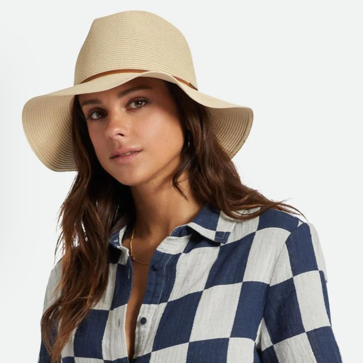 BRIXTON WESLEY STRAW PACKABLE FEDORA