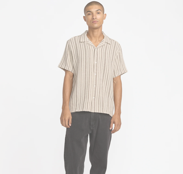 RVCA Vacancy Stripe Short Sleeve Shirt