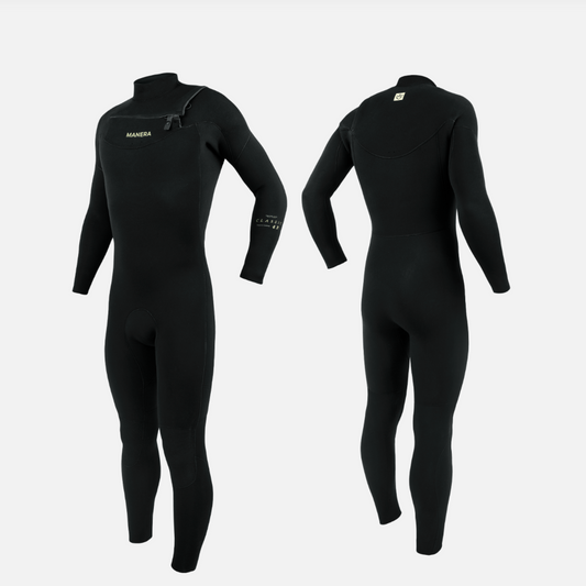 black wetsuits front and back view