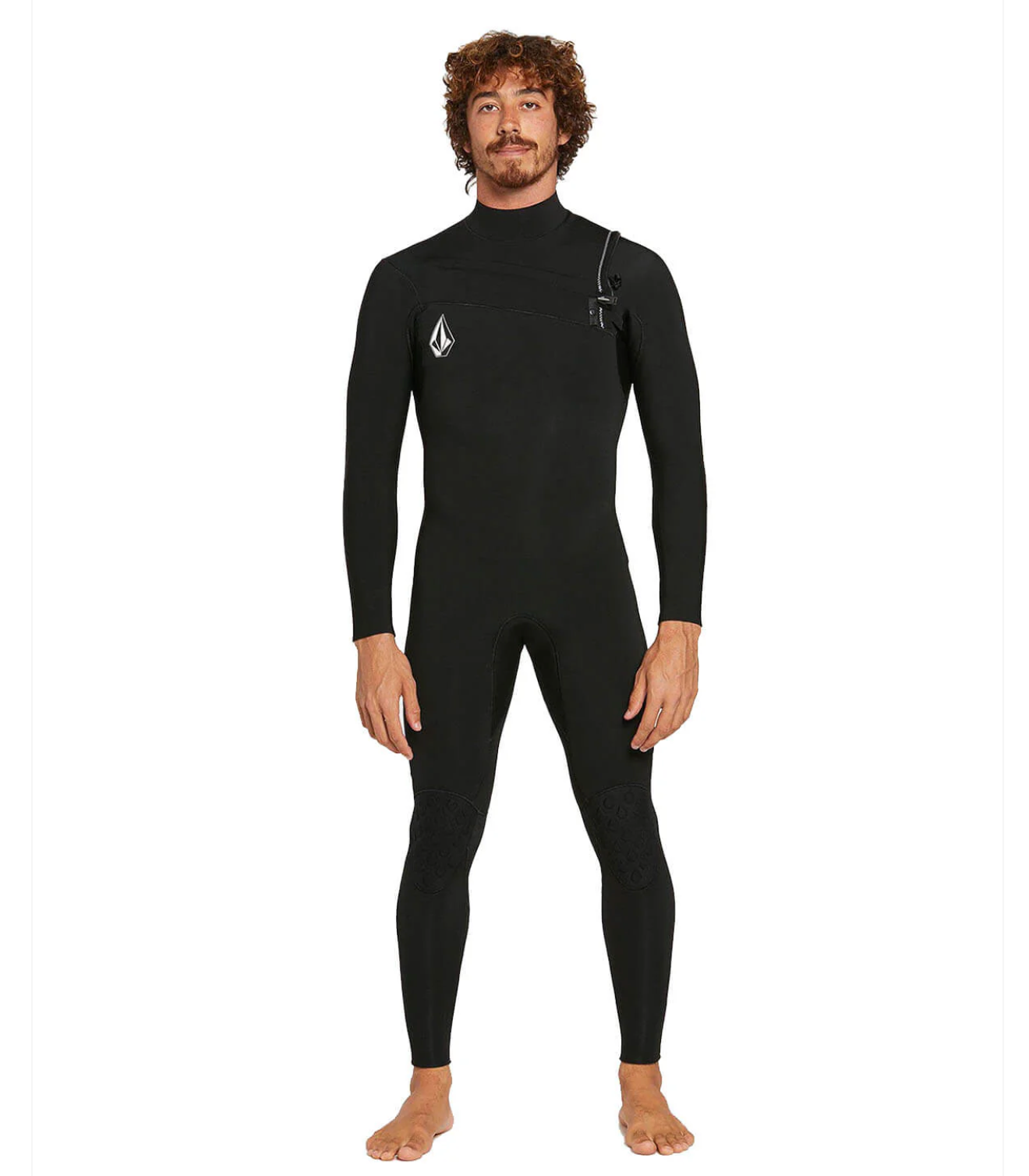 Yago Dora wearing the Volcom Modulator 4/3MM Chest Zip Fullsuit - Black - Men's Wetsuit