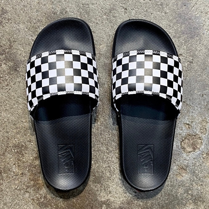 Checkerboard Mens La Costa Slide-On Shoes, Black, White