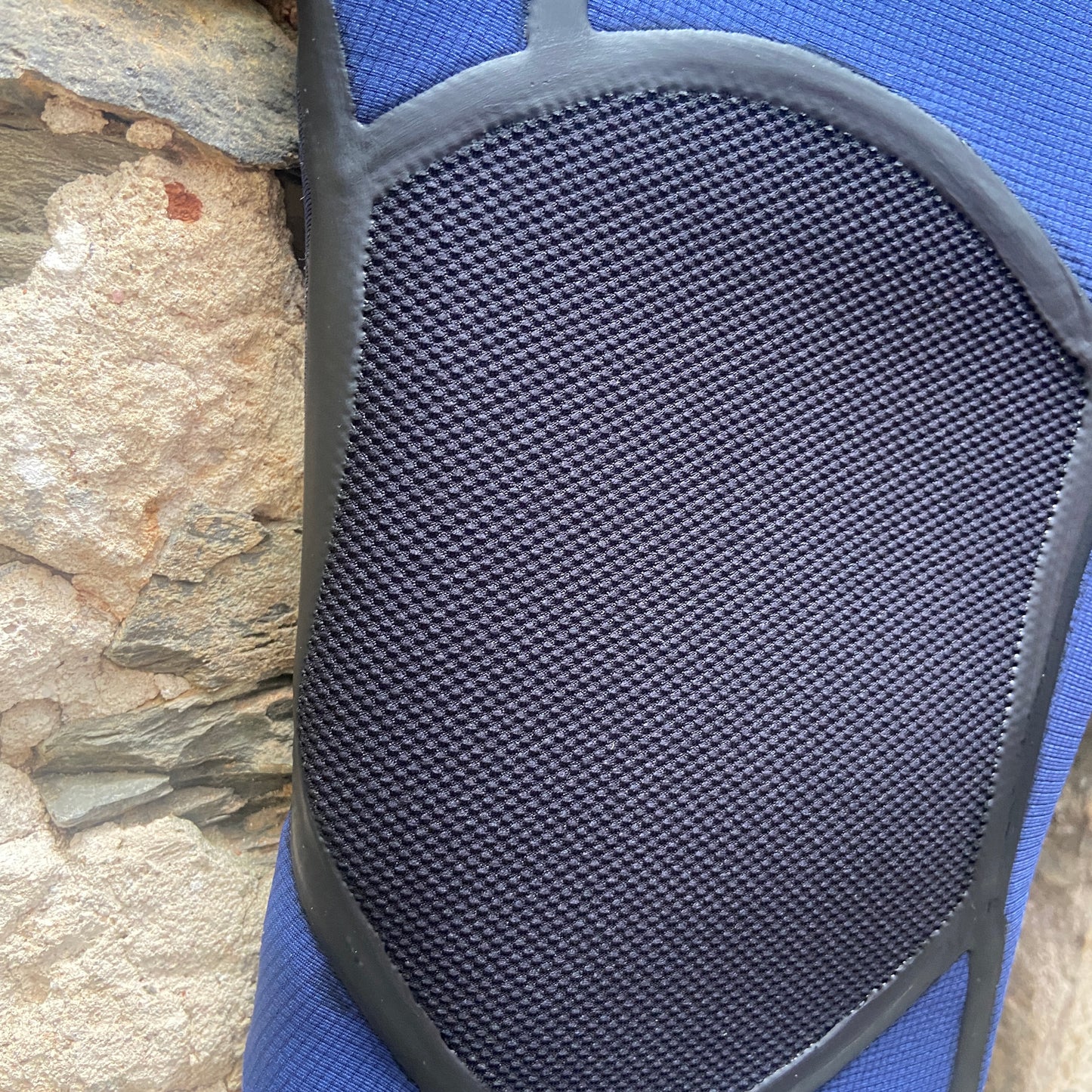 Detailed view of knee pad on the O'Neill Woman's Hyperfreak Fire 4/3mm+Chest Zip