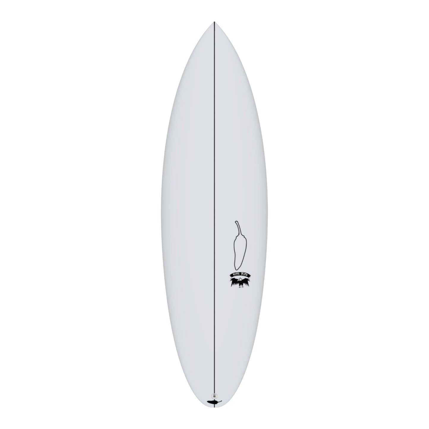 Front view of  a Chilli Shortie Surfboard 
