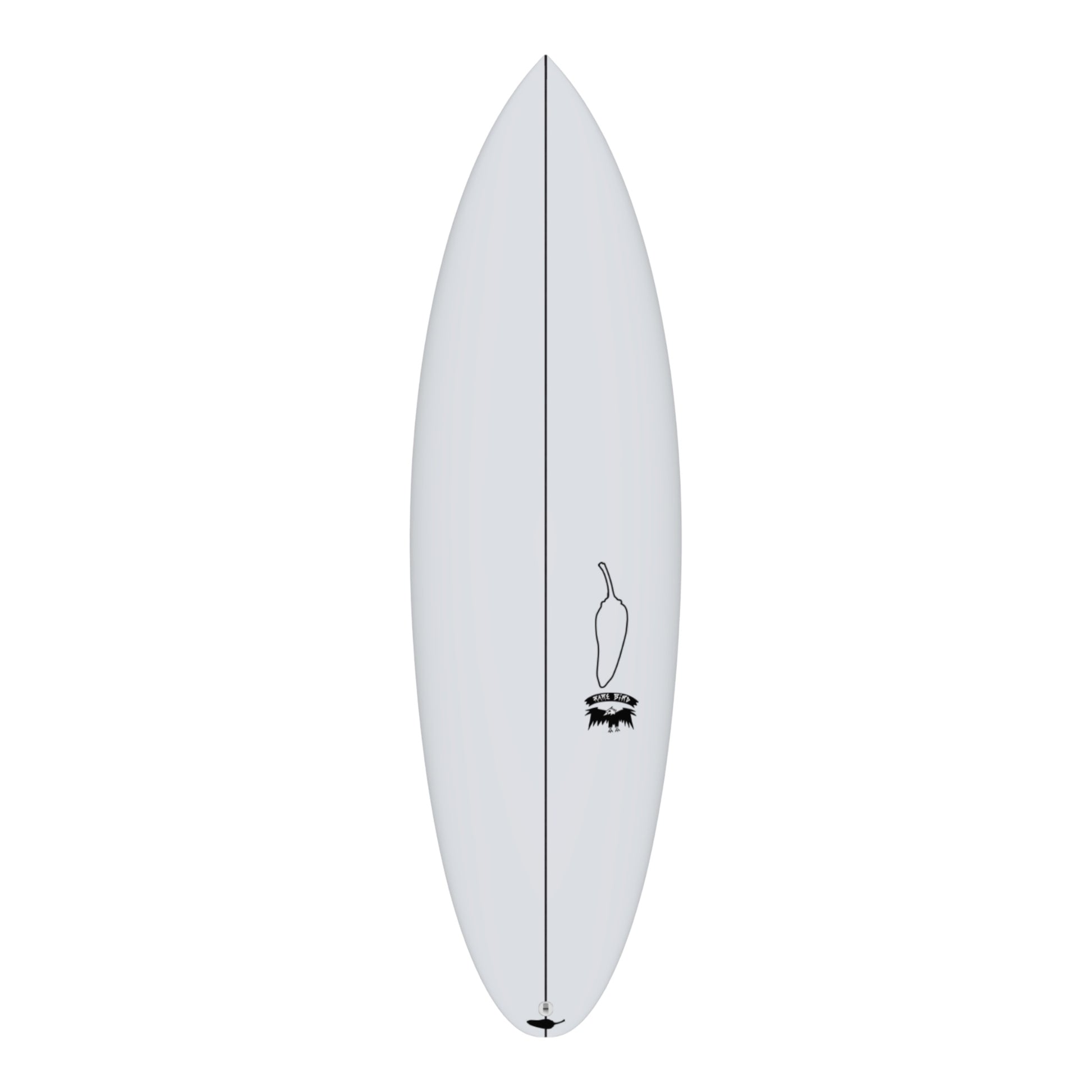 Front view of  a Chilli Shortie Surfboard 