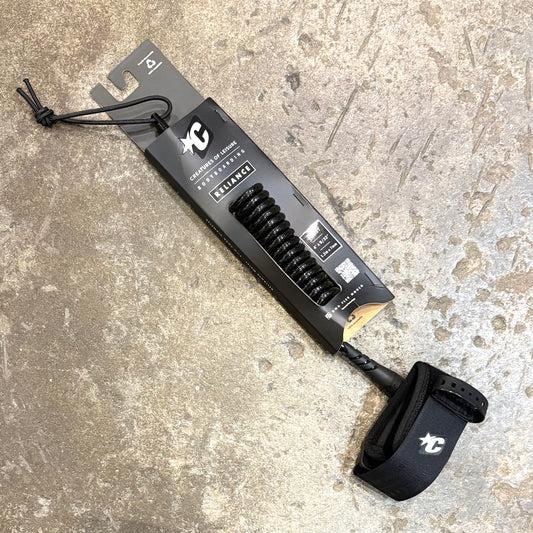 Creatures RELIANCE combines premium materials with durable construction. Rock-solid bodyboard cords you can depend on. Surf after surf. Trip after trip.

 

FEATURES:

Patented DNA Flex Mould connection

Patented Non-Slip Cuff 

Surefire Leash Release

Heat-Coiled Urethane Cord 

360º Rotator Swivel System

2 Year Warranty

 

SPECS:

Leash length: 1.2m (4’)

Cord thickness: 7mm (9/32”)

Cuff width: 1 7/8” (47mm)

Max Circumference: 240mm