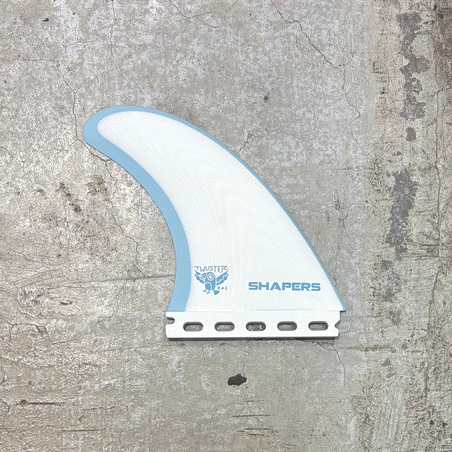 Shapers Twuster Pro 2+1 Twin Fin Set - White Blue