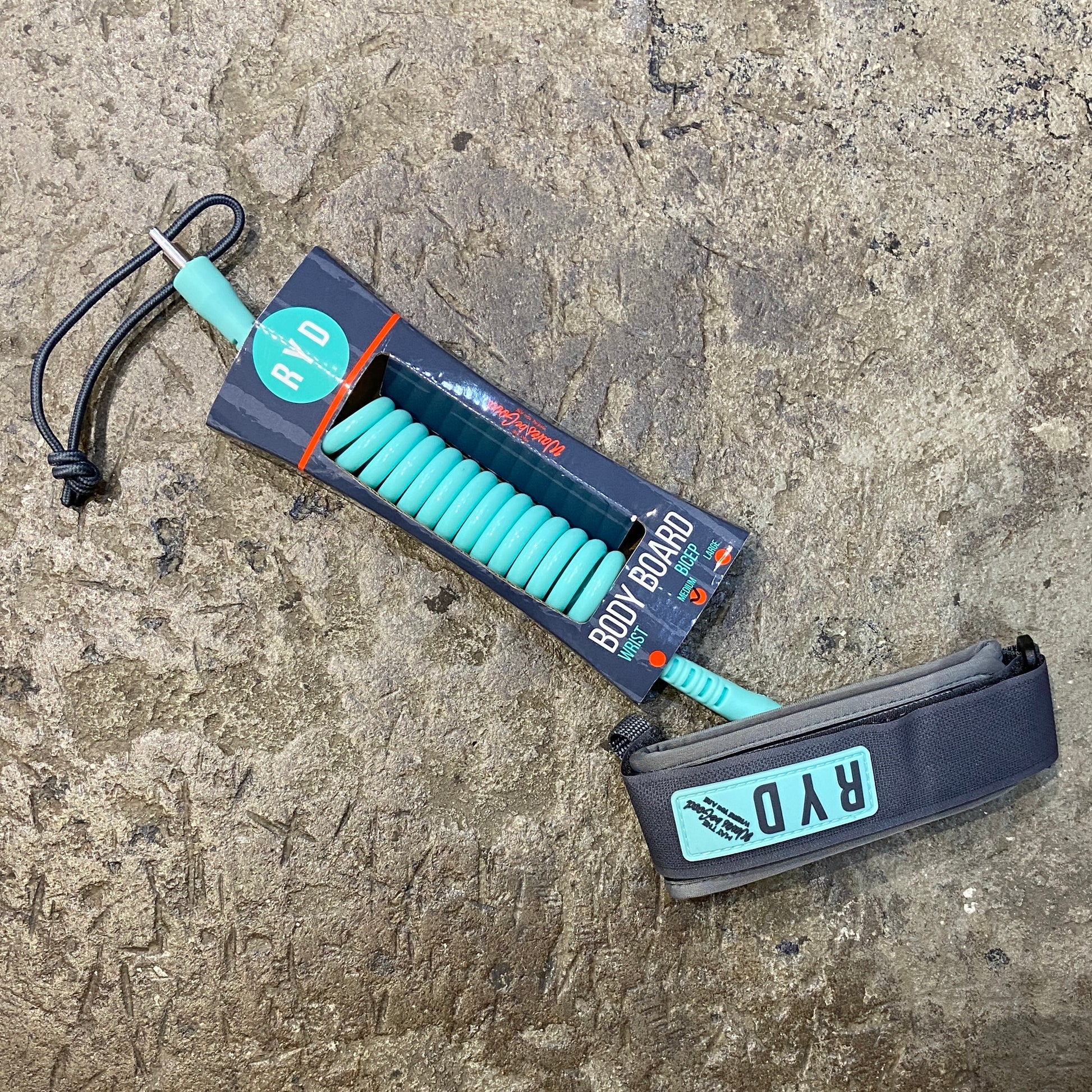 RYD BODYBOARD BICEP - MEDIUM 4 FOOT / 7MM LEASH