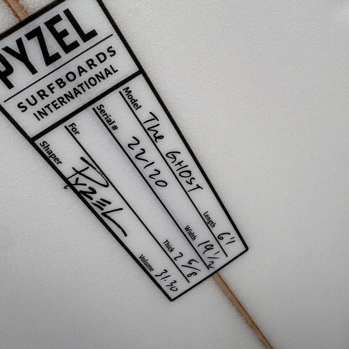 Pyzel The Ghost 6'1" x 19 1/2" x 2 5/8" 31.3L Second Hand Surfboard