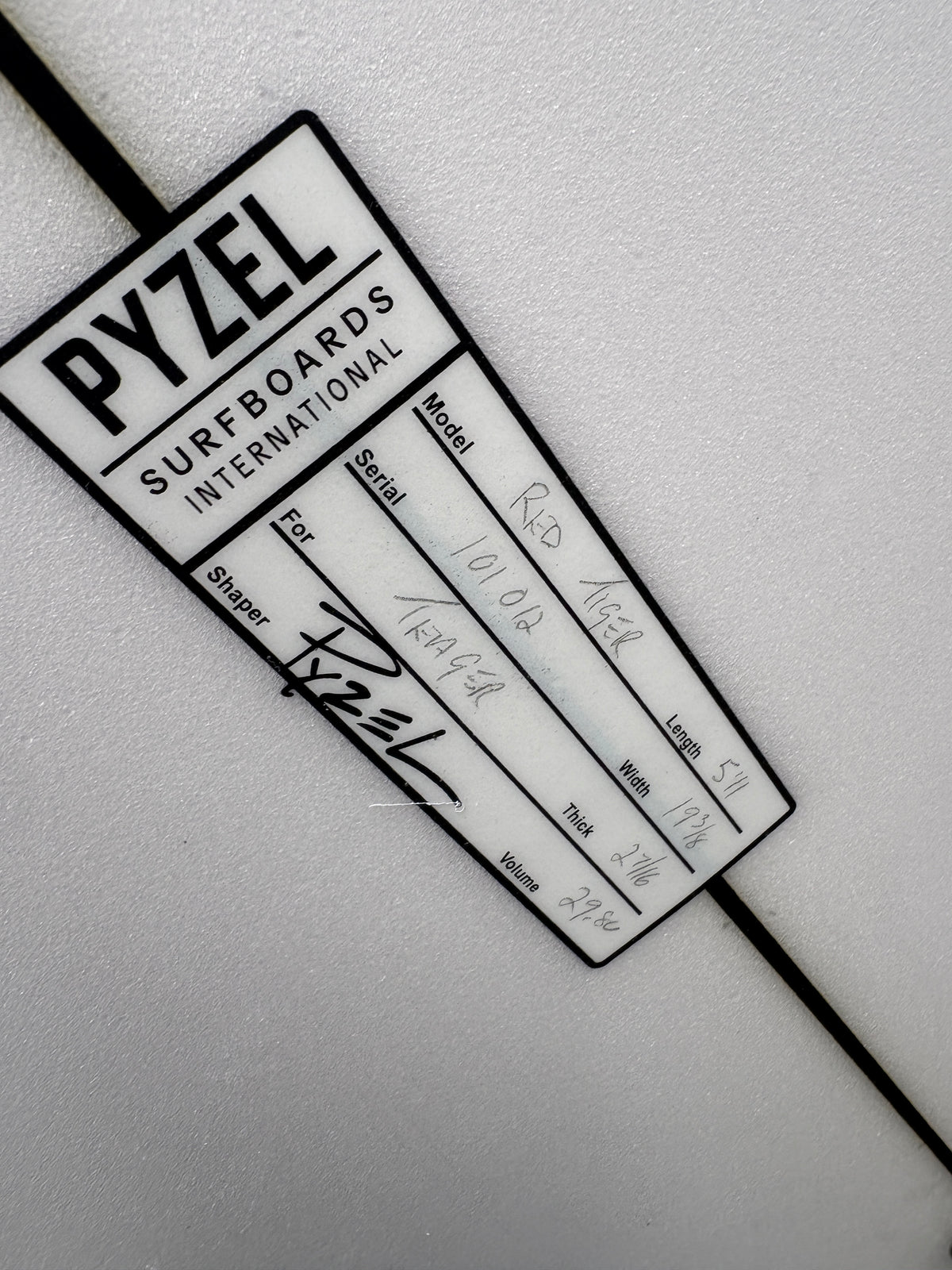 Pyzel Red Tiger 5'11" x 19 3/8" x 2 7/16" 29.8L Second Hand Surfboard