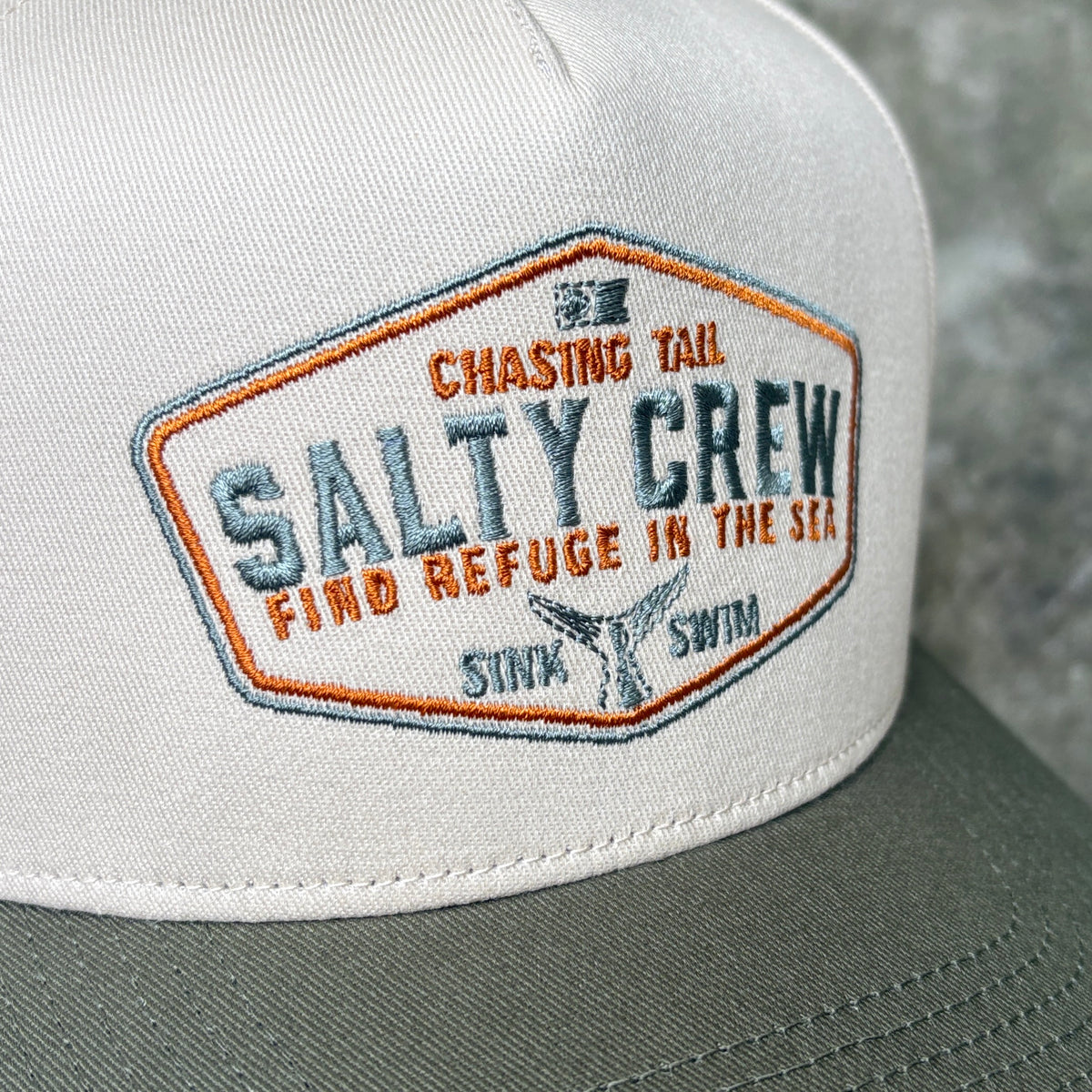 Salty Crew Tailfin Snapback - Off White/Green