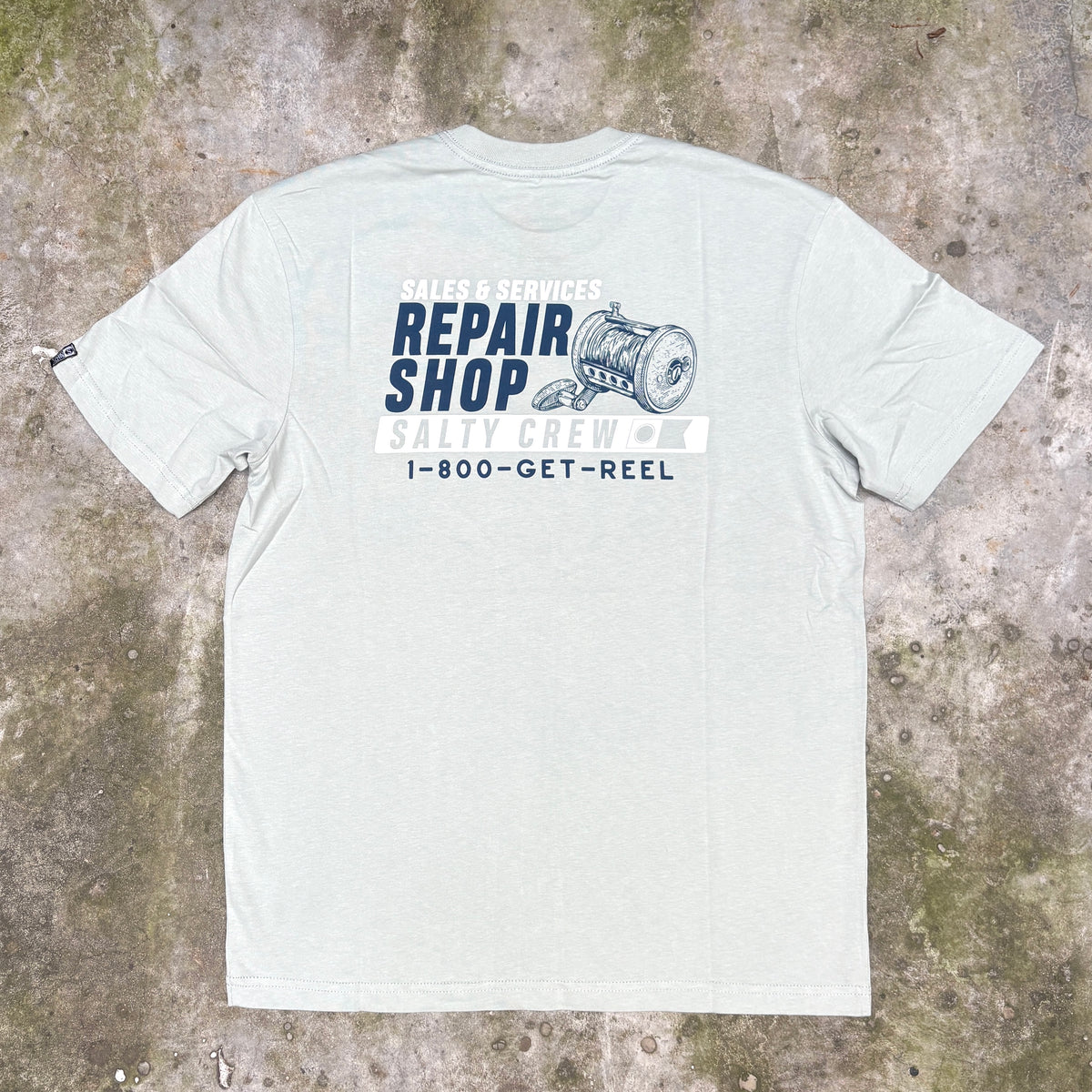 Salty Crew Reel Repair Crew Tee - Aqua Grey