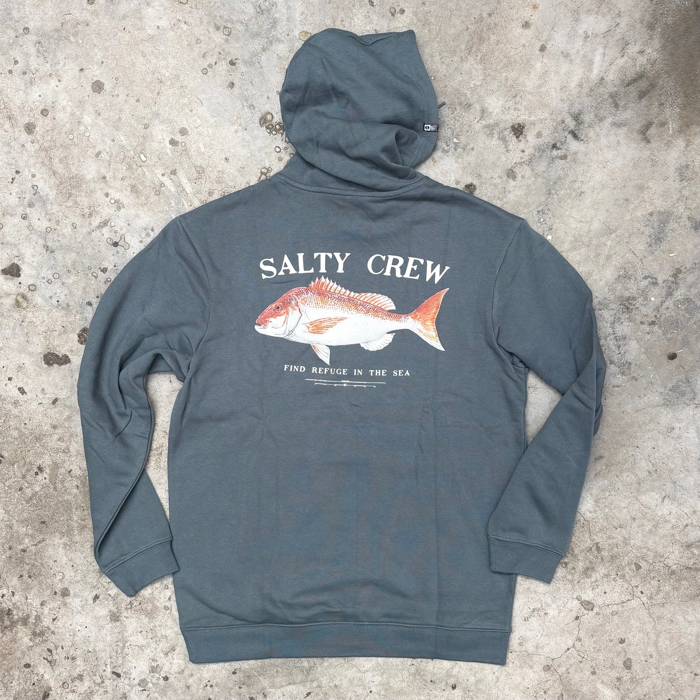 Salty Crew   Snapper Fleece Hood - Storm