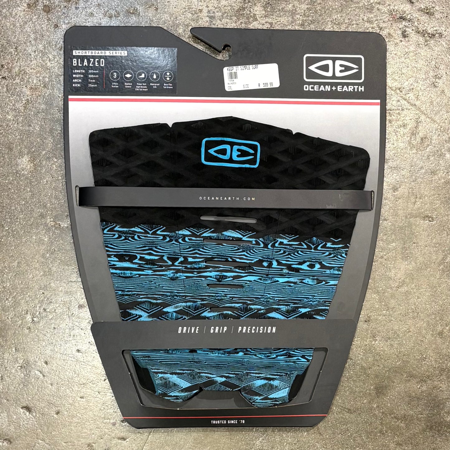 Ocean & Earth Blazed 3-Piece Surfboard Tail Pad