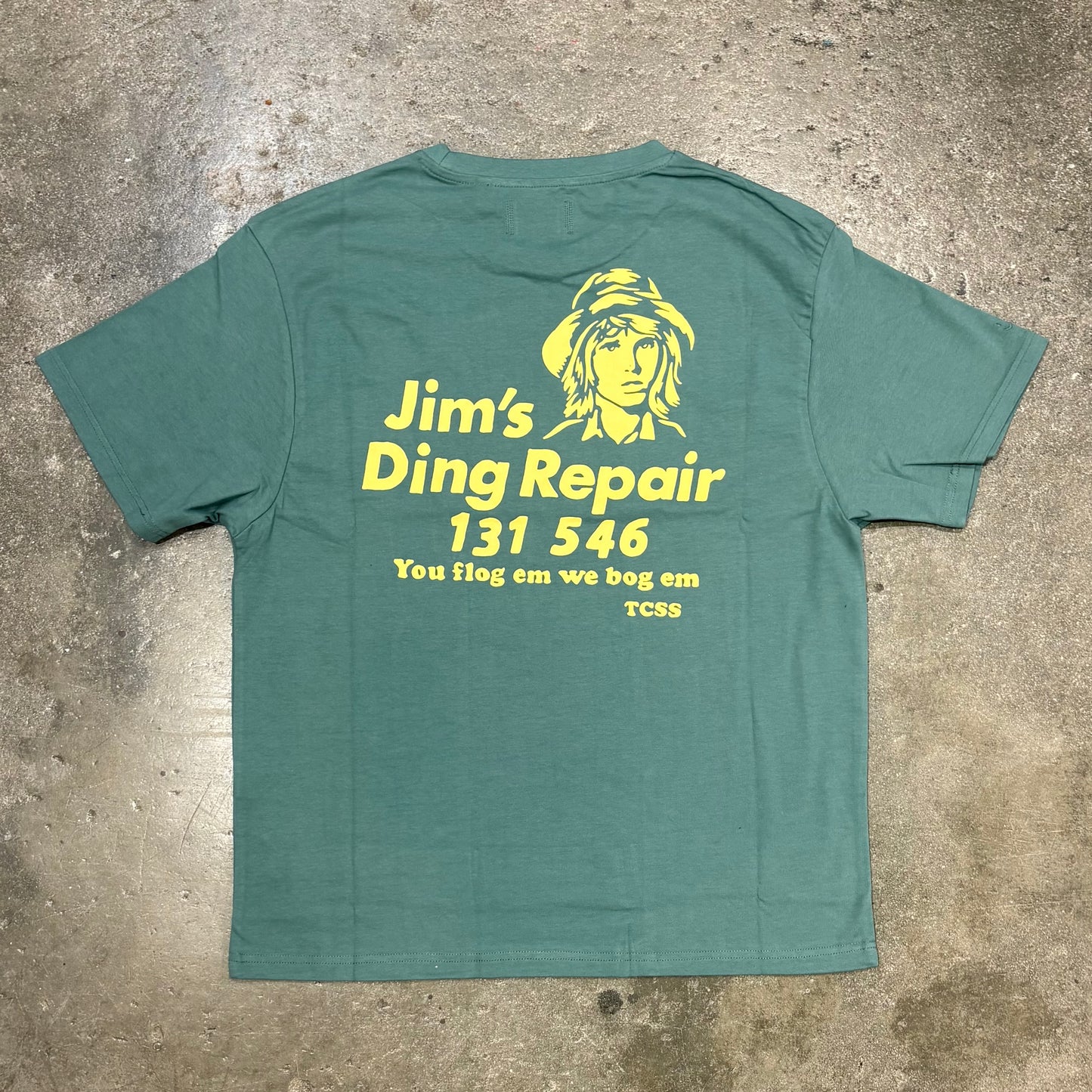 TCSS Jim's Ding Repairs Tee – Dusty Green