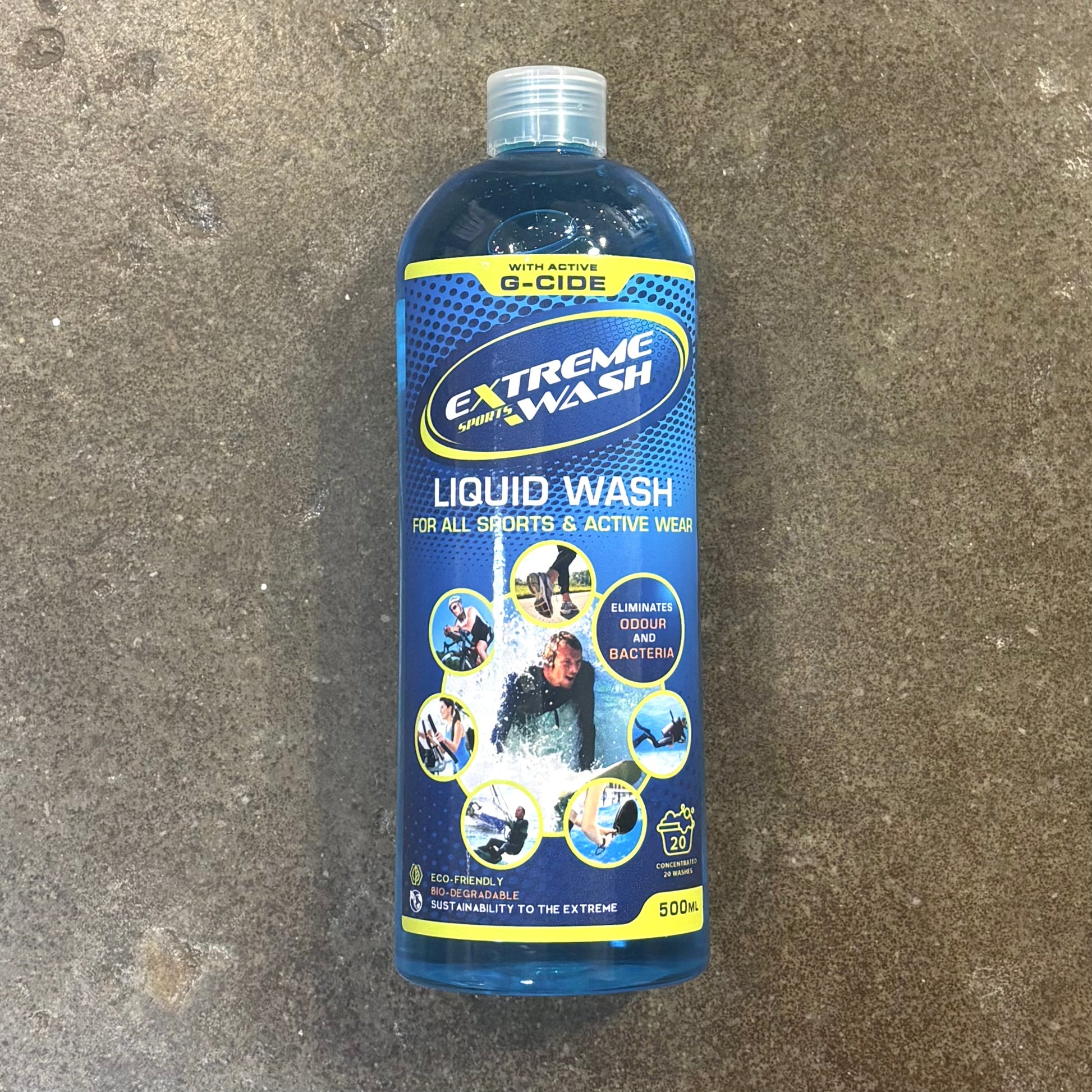 Bottle of Extreme Wash Liquid Wash on a textured surface