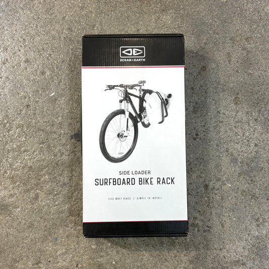 Box for a Ocean&Earth surfboard bike rack on a concrete surface