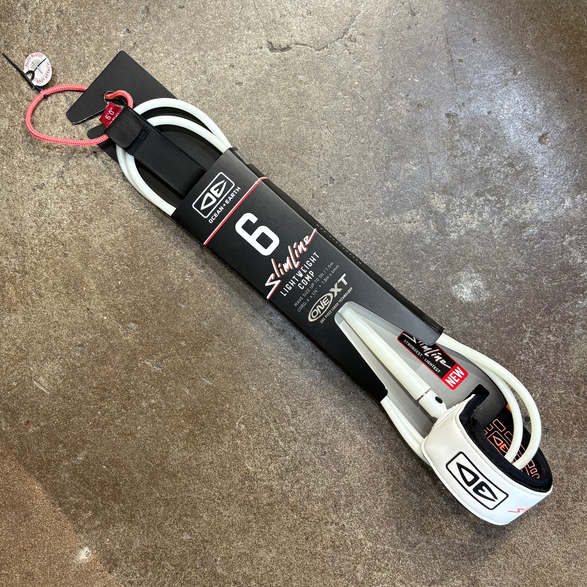 OCEAN&EARTH   SLIMLINE ONE-XT LEASH  6'   6MM