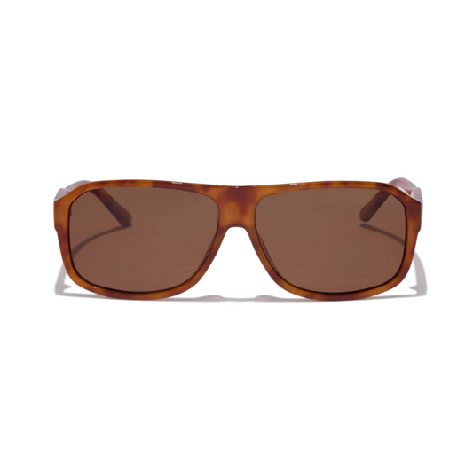 Ritual Vision Sunglasses with tortoiseshell frame and brown lenses on a white background