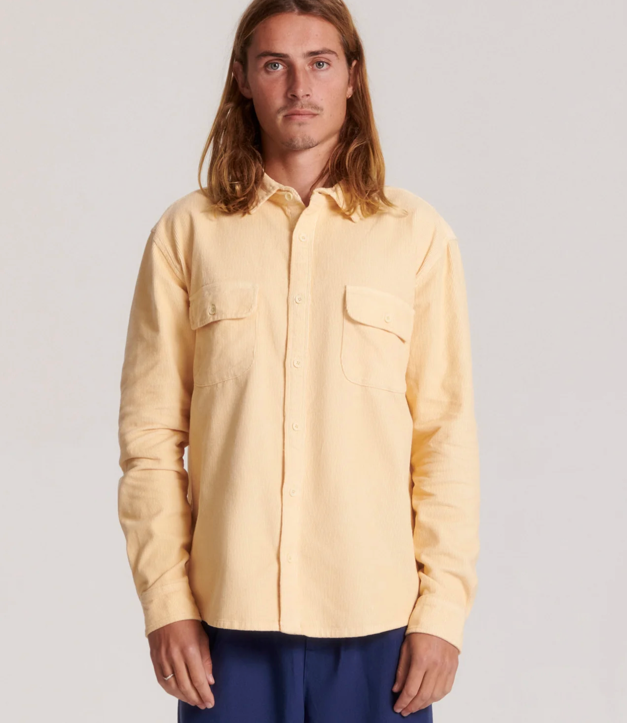 LAZY BOY CORD LS SHIRT - SAND