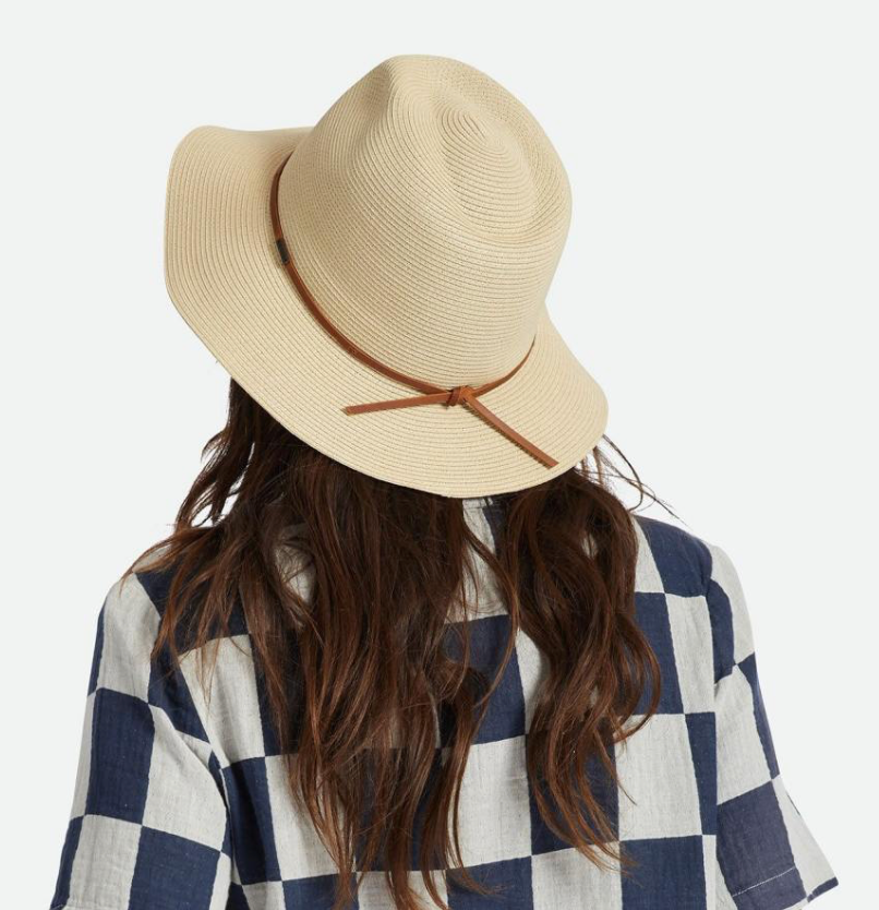 BRIXTON   WESLEY STRAW PACKABLE FEDORA