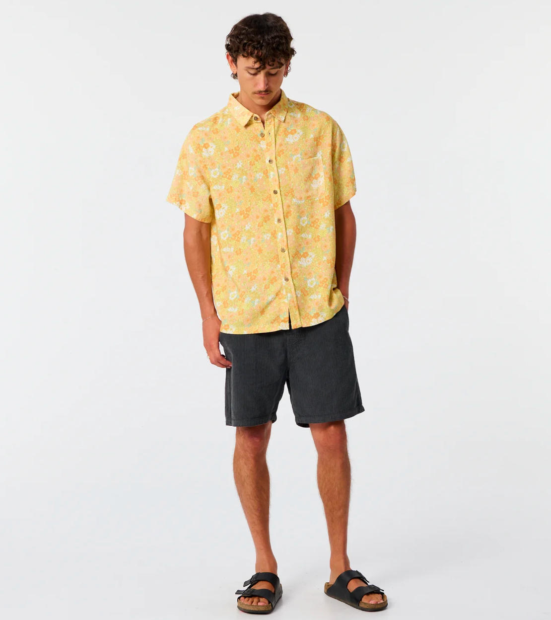 TCSS Hazed Floral Linen Shirt – Sunflower