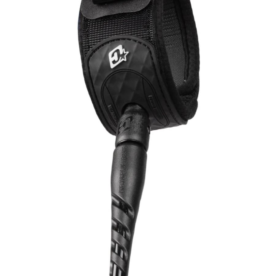 Black handlebar riser with logo on a white background