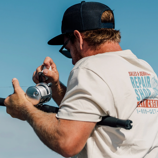 Salty Crew Reel Repair Crew Tee - Aqua Grey