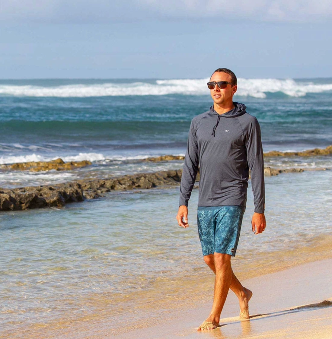 O'Neill Hybrid Long Sleeve Sun Hoodie – Graphite