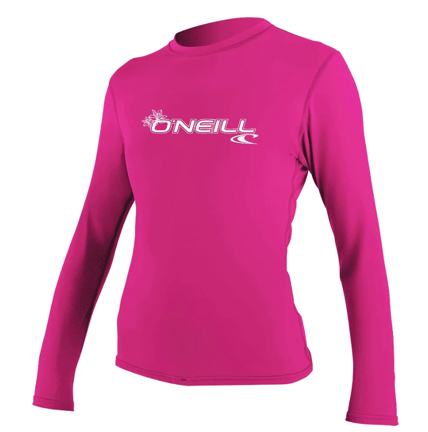 O'Neill Women's Basic Skins UPF 50+ Long Sleeve Sun Shirt - Fox Pink