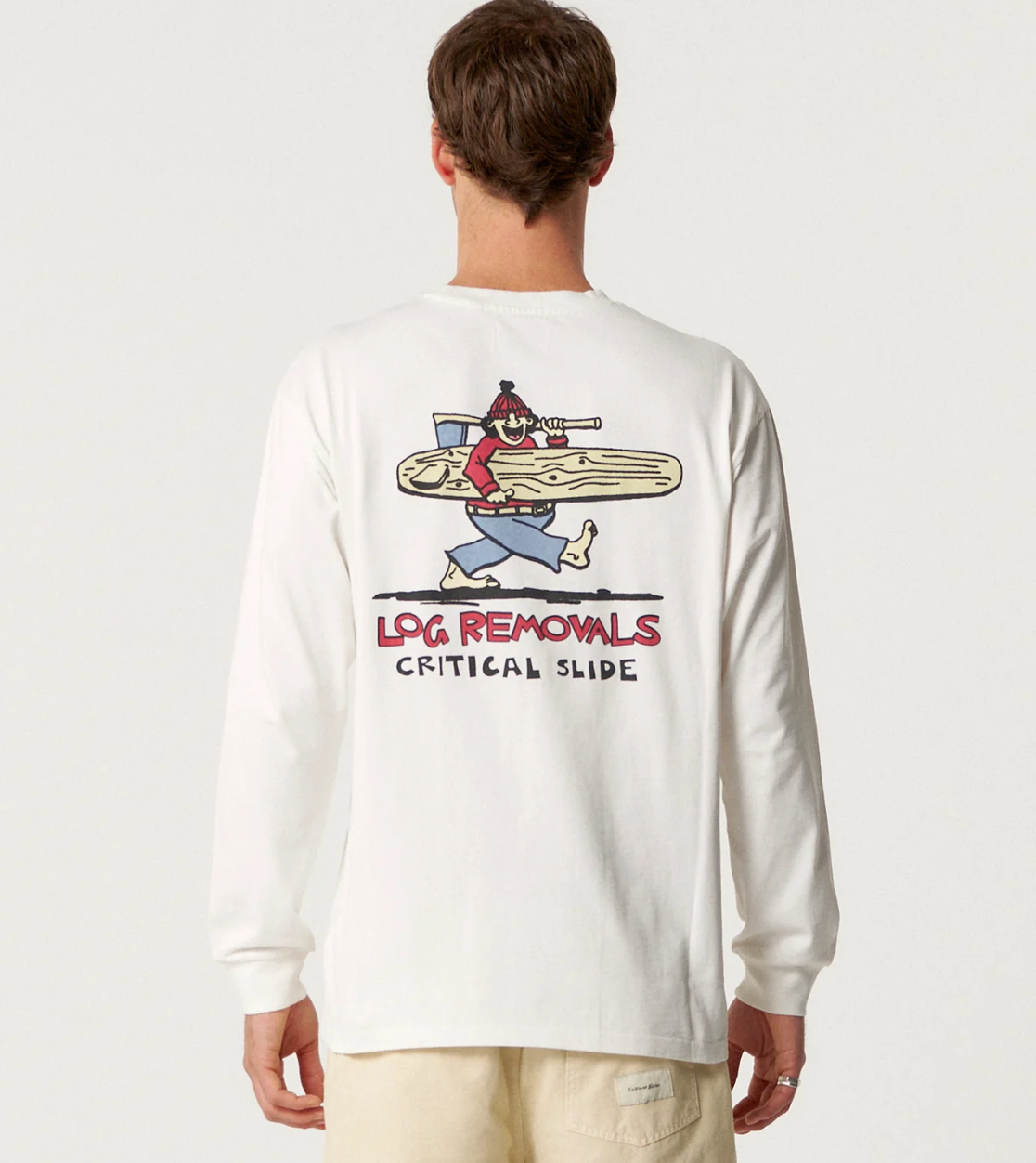 The Critical Slide Society   Log Removals Longsleeve Tee - Vintage White