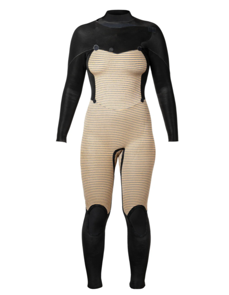 XCEL Women's 4/3mm Comp Wetsuit, Black Palm-Monstera Print