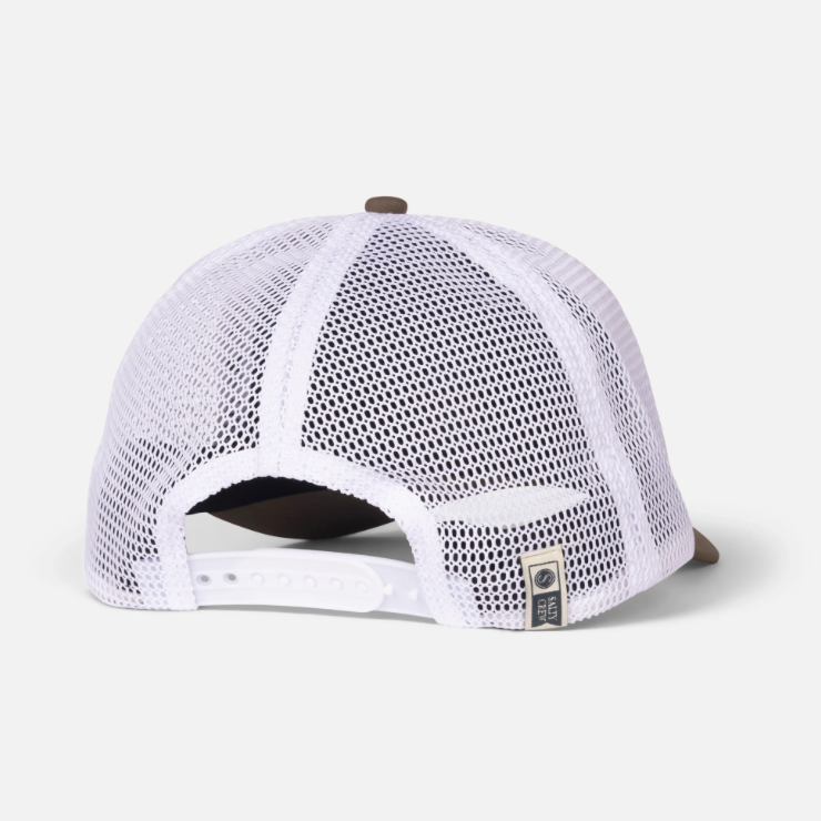 White mesh cap on a light gray background