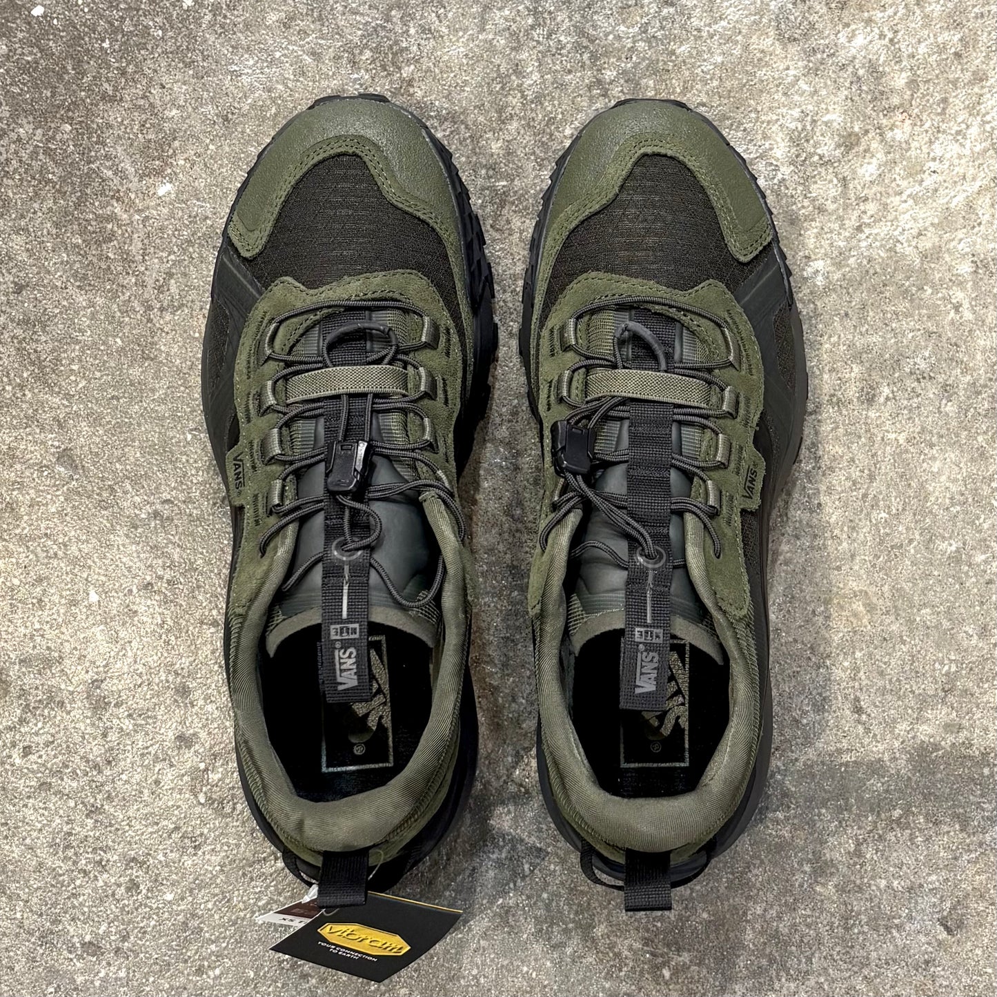 Vans   MTE Crosspath XC Black/Green sneakers on a concrete surface